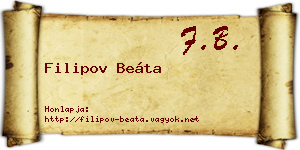 Filipov Beáta névjegykártya