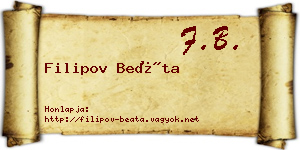 Filipov Beáta névjegykártya
