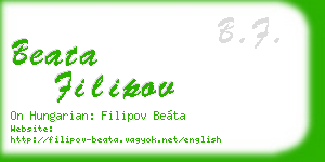 beata filipov business card